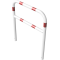 Protective bar made of steel tubing |  60 x 2.5 mm | with crossbar | total width: 1000 mm | total height: 1200 mm | hot-dip galvanized and white coatedwith red reflecting stripes